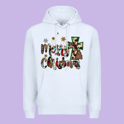 Merry Christmas Wood Slice Ornament Premium Hoodie Designed By Jahusdesignshop