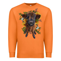 Carrot highland cow with sunflower Premium Sweatshirt - RanaPortraitStore