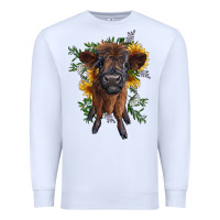 Highland Cow With Sunflower Premium Sweatshirt | Teevron