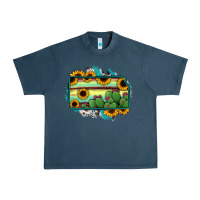 Midnight Navy Kansas map sunflower catus serape Urban Heavy Tee - RanaPortraitStore
