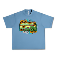 Pebble Blue Kansas map sunflower catus serape Urban Heavy Tee - RanaPortraitStore