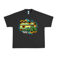 Pigment Black Kansas map sunflower catus serape Urban Heavy Tee - RanaPortraitStore