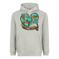 Moon Dust turquoise western heart with horseshoe Heavyweight Hoodie - texasbilliewilder