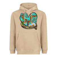 Mushroom turquoise western heart with horseshoe Heavyweight Hoodie - texasbilliewilder