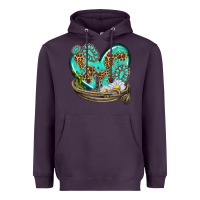 Plum turquoise western heart with horseshoe Heavyweight Hoodie - texasbilliewilder