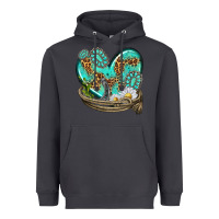 Smoke turquoise western heart with horseshoe Heavyweight Hoodie - texasbilliewilder