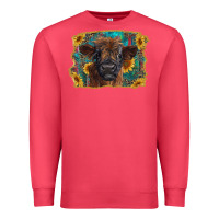 Cardinal highland cow calf with western background Premium Sweatshirt - RanaPortraitStore
