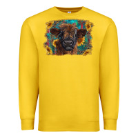 Lemon highland cow calf with western background Premium Sweatshirt - RanaPortraitStore
