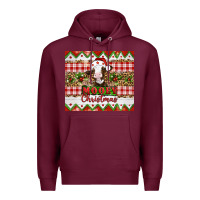 Burgundy Moooey christmas Premium Hoodie - Artiststas