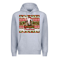 Heather Grey Moooey christmas Premium Hoodie - Artiststas