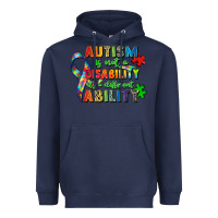 Navy autism is not a disability its a different ability Heavyweight Hoodie - Zillion Design Studio