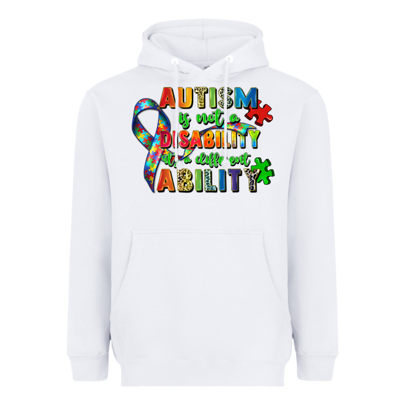 Autism Is Not A Disability Its A Different Ability Heavyweight Hoodie by Zillion Design Studio | Teevron