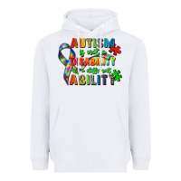 White autism is not a disability its a different ability Heavyweight Hoodie - Zillion Design Studio