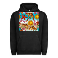Pigment Black beach seamless pattern Urban Hoodie - BundleAndBundleShop