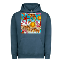 Pigment Midnight Navy beach seamless pattern Urban Hoodie - BundleAndBundleShop