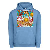 Pigment Pebble Blue beach seamless pattern Urban Hoodie - BundleAndBundleShop