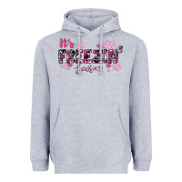 Heather Grey It's Freezin Season Pink Christmas Heavyweight Hoodie - RanaPortraitStore