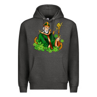 Charcoal Heather st patricks and horseshoes with shamrocks Premium Hoodie - AdoDesignShop