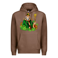 Chestnut st patricks and horseshoes with shamrocks Premium Hoodie - AdoDesignShop