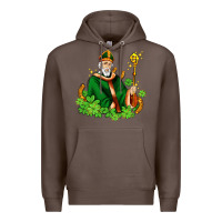 Coffee st patricks and horseshoes with shamrocks Premium Hoodie - AdoDesignShop
