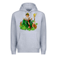 Heather Grey st patricks and horseshoes with shamrocks Premium Hoodie - AdoDesignShop