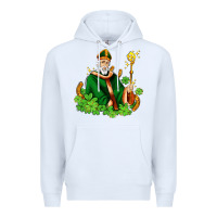 White st patricks and horseshoes with shamrocks Premium Hoodie - AdoDesignShop