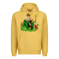 Antique Gold st patricks and horseshoes with shamrocks Premium Hoodie - AdoDesignShop