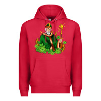 Cardinal st patricks and horseshoes with shamrocks Premium Hoodie - AdoDesignShop