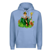 Colony Blue st patricks and horseshoes with shamrocks Premium Hoodie - AdoDesignShop