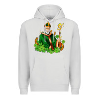Dove Grey st patricks and horseshoes with shamrocks Premium Hoodie - AdoDesignShop