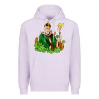 Lilac st patricks and horseshoes with shamrocks Premium Hoodie - AdoDesignShop