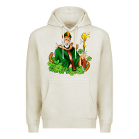 Oatmeal Heather st patricks and horseshoes with shamrocks Premium Hoodie - AdoDesignShop