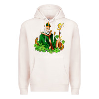 Pale Pink st patricks and horseshoes with shamrocks Premium Hoodie - AdoDesignShop