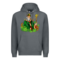 Rock st patricks and horseshoes with shamrocks Premium Hoodie - AdoDesignShop