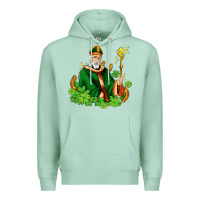 Seafoam st patricks and horseshoes with shamrocks Premium Hoodie - AdoDesignShop