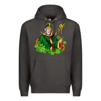 Smoke st patricks and horseshoes with shamrocks Premium Hoodie - AdoDesignShop