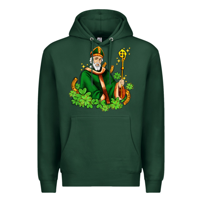 St Patricks And Horseshoes With Shamrocks Premium Hoodie by AdoDesignShop | Teevron
