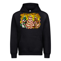 Black christmas tree cake and christmas pattern ado Urban Hoodie - AdoDesignShop