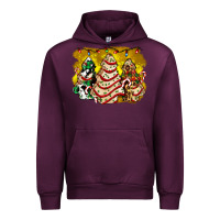 Mauve Wine christmas tree cake and christmas pattern ado Urban Hoodie - AdoDesignShop