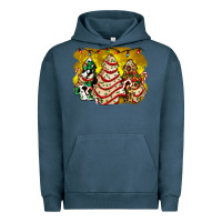 Pigment Midnight Navy christmas tree cake and christmas pattern ado Urban Hoodie - AdoDesignShop