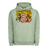 Pigment Oil Green christmas tree cake and christmas pattern ado Urban Hoodie - AdoDesignShop