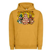 Pigment Peanut Butter christmas tree cake and christmas pattern ado Urban Hoodie - AdoDesignShop