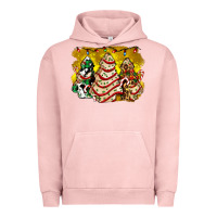 Pigment Salmon christmas tree cake and christmas pattern ado Urban Hoodie - AdoDesignShop