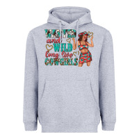 Heather Grey wanted and wild long live cowgirls Heavyweight Hoodie - texasbilliewilder