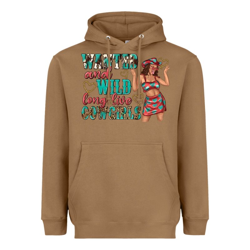 Wanted And Wild Long Live Cowgirls Heavyweight Hoodie by texasbilliewilder | Teevron