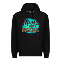 Black merry christmas wood slice ornament Premium Hoodie - JahusDesignShop