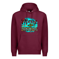 Burgundy merry christmas wood slice ornament Premium Hoodie - JahusDesignShop