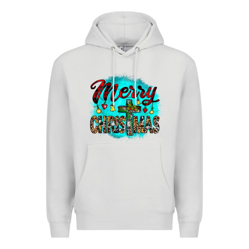 Merry Christmas Wood Slice Ornament Premium Hoodie by JahusDesignShop | Teevron