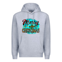 Heather Grey merry christmas wood slice ornament Premium Hoodie - JahusDesignShop