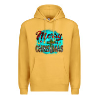 Mustard merry christmas wood slice ornament Premium Hoodie - JahusDesignShop